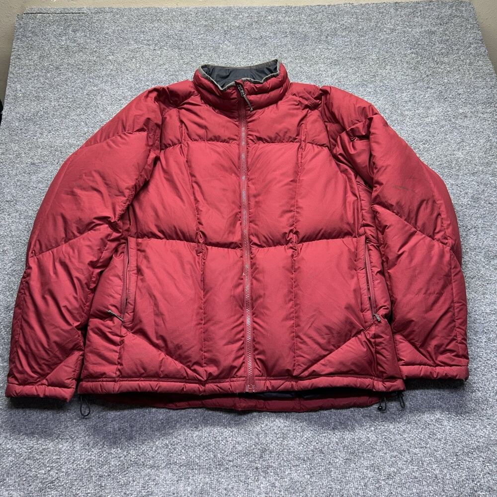 REI Mens XL Red Goose Down Puffer Jacket Vintage Quilted Gorpcore Hiking Coat